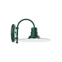 Montclair Light Works SCC158-42-G06 - 12" Radial shade, wall mount sconce with Frosted Glass and guard, Forest Green