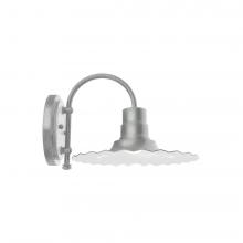 Montclair Light Works SCC158-49-G05 - 12" Radial shade, wall mount sconce with clear glass and guard, Painted Galvanized