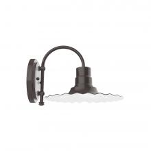 Montclair Light Works SCC158-51-G05 - 12" Radial shade, wall mount sconce with clear glass and guard, Architectural Bronze