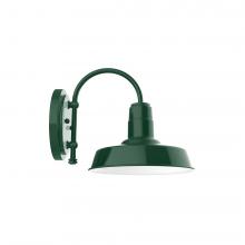 Montclair Light Works SCC181-42-W10-L12 - 10&#34; Warehouse shade wall mount sconce with wire grill, Forest Green