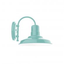 Montclair Light Works SCC182-48-W12-L12 - 12&#34; Warehouse shade wall mount sconce with wire grill, Sea Green