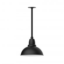 Montclair Light Works STA106-41-L12 - 12&#34; Cafe shade, stem mount LED Pendant with canopy, Black