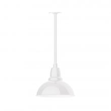 Montclair Light Works STA106-44-L12 - 12&#34; Cafe shade, stem mount LED Pendant with canopy, White