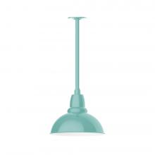 Montclair Light Works STA106-48-L12 - 12&#34; Cafe shade, stem mount LED Pendant with canopy, Sea Green