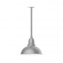 Montclair Light Works STA106-49-L12 - 12&#34; Cafe shade, stem mount LED Pendant with canopy, Painted Galvanized