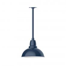 Montclair Light Works STA106-50-L12 - 12&#34; Cafe shade, stem mount LED Pendant with canopy, Navy