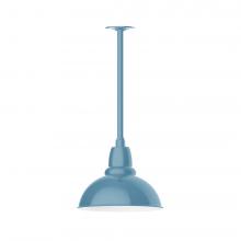 Montclair Light Works STA106-54-L12 - 12&#34; Cafe shade, stem mount LED Pendant with canopy, Light Blue