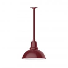 Montclair Light Works STA106-55-L12 - 12&#34; Cafe shade, stem mount LED Pendant with canopy, Barn Red