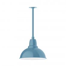 Montclair Light Works STA107-54-W14-L13 - 14&#34; Cafe shade, stem mount LED Pendant with canopy with wire grill, Light Blue