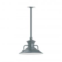 Montclair Light Works STA142-40-L12 - 12&#34; Homestead shade, stem mount LED Pendant with canopy, Slate Gray