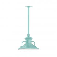 Montclair Light Works STA142-48-H24-L12 - 12&#34; Homestead shade, stem mount LED Pendant with canopy, Sea Green