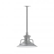 Montclair Light Works STA142-49-H24-L12 - 12&#34; Homestead shade, stem mount LED Pendant with canopy, Painted Galvanized