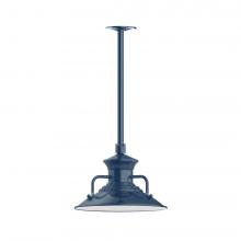 Montclair Light Works STA142-50-L12 - 12&#34; Homestead shade, stem mount LED Pendant with canopy, Navy