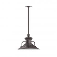 Montclair Light Works STA142-51-H36-L12 - 12&#34; Homestead shade, stem mount LED Pendant with canopy, Architectural Bronze