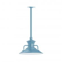 Montclair Light Works STA142-54-H36-L12 - 12&#34; Homestead shade, stem mount LED Pendant with canopy, Light Blue