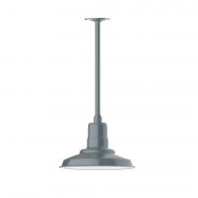 Montclair Light Works STA182-40-H36-L12 - 12&#34; Warehouse shade, stem mount LED Pendant with canopy, Slate Gray