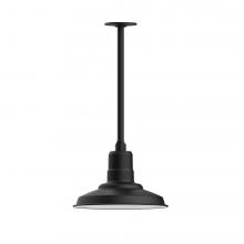 Montclair Light Works STA182-41-H36-L12 - 12&#34; Warehouse shade, stem mount LED Pendant with canopy, Black