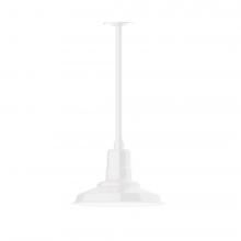 Montclair Light Works STA182-44-H36-L12 - 12&#34; Warehouse shade, stem mount LED Pendant with canopy, White