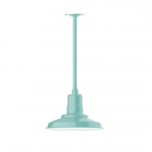 Montclair Light Works STA182-48-H36-L12 - 12&#34; Warehouse shade, stem mount LED Pendant with canopy, Sea Green