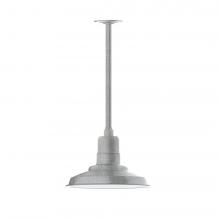 Montclair Light Works STA182-49-L12 - 12&#34; Warehouse shade, stem mount LED Pendant with canopy, Painted Galvanized