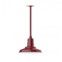 Montclair Light Works STA182-55-L12 - 12&#34; Warehouse shade, stem mount LED Pendant with canopy, Barn Red