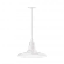 Montclair Light Works STA183-44-L13 - 14&#34; Warehouse shade, stem mount LED Pendant with canopy, White