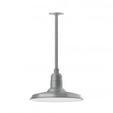 Montclair Light Works STA183-49-L13 - 14&#34; Warehouse shade, stem mount LED Pendant with canopy, Painted Galvanized