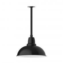 Montclair Light Works STB108-41-T36-L13 - 16&#34; Cafe shade, stem mount LED Pendant with canopy, Black