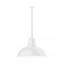 Montclair Light Works STB108-44-T36-L13 - 16&#34; Cafe shade, stem mount LED Pendant with canopy, White