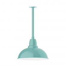 Montclair Light Works STB108-48-T36-L13 - 16&#34; Cafe shade, stem mount LED Pendant with canopy, Sea Green