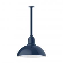 Montclair Light Works STB108-50-T36-L13 - 16&#34; Cafe shade, stem mount LED Pendant with canopy, Navy