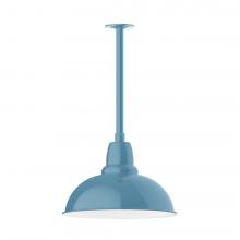 Montclair Light Works STB108-54-T36-L13 - 16&#34; Cafe shade, stem mount LED Pendant with canopy, Light Blue