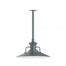 Montclair Light Works STB143-40-L13 - 18&#34; Homestead shade, stem mount LED Pendant with canopy, Slate Gray