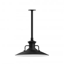 Montclair Light Works STB143-41-L13 - 18&#34; Homestead shade, stem mount LED Pendant with canopy, Black