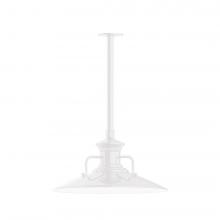 Montclair Light Works STB143-44-T36-L13 - 18&#34; Homestead shade, stem mount LED Pendant with canopy, White