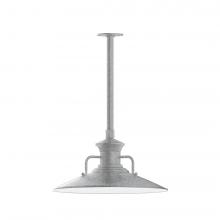 Montclair Light Works STB143-49-T30-L13 - 18&#34; Homestead shade, stem mount LED Pendant with canopy, Painted Galvanized