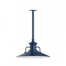 Montclair Light Works STB143-50-T30-L13 - 18&#34; Homestead shade, stem mount LED Pendant with canopy, Navy