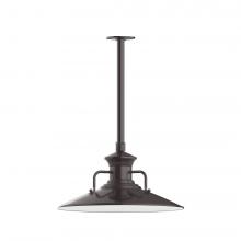 Montclair Light Works STB143-51-T30-L13 - 18&#34; Homestead shade, stem mount LED Pendant with canopy, Architectural Bronze