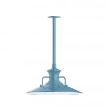 Montclair Light Works STB143-54-T36-L13 - 18&#34; Homestead shade, stem mount LED Pendant with canopy, Light Blue