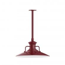 Montclair Light Works STB143-55-T36-L13 - 18&#34; Homestead shade, stem mount LED Pendant with canopy, Barn Red