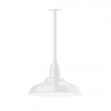 Montclair Light Works STB184-44-L13 - 16&#34; Warehouse shade, stem mount LED Pendant with canopy, White