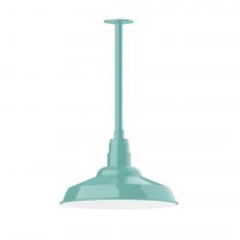 Montclair Light Works STB184-48-L13 - 16&#34; Warehouse shade, stem mount LED Pendant with canopy, Sea Green