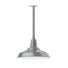 Montclair Light Works STB184-49-L13 - 16&#34; Warehouse shade, stem mount LED Pendant with canopy, Painted Galvanized