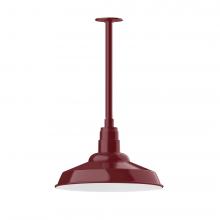 Montclair Light Works STB184-55-L13 - 16&#34; Warehouse shade, stem mount LED Pendant with canopy, Barn Red