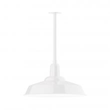 Montclair Light Works STB186-44-W20-L14 - 20&#34; Warehouse shade, stem mount LED Pendant with wire grill, White