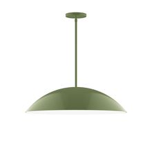 Montclair Light Works STG439-22-L14 - 24" Axis Half Dome LED Stem Hung Pendant, Fern Green