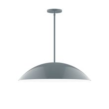 Montclair Light Works STG439-40-L14 - 24" Axis Half Dome LED Stem Hung Pendant, Slate Gray