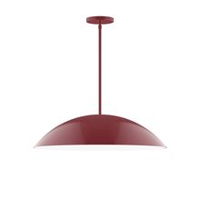 Montclair Light Works STG439-55-L14 - 24" Axis Half Dome LED Stem Hung Pendant, Barn Red
