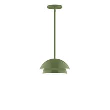 Montclair Light Works STGX445-22-L10 - 10&#34; Nest LED Stem Hung Pendant, Fern Green