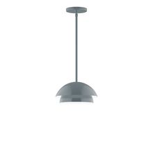 Montclair Light Works STGX445-40-L10 - 10&#34; Nest LED Stem Hung Pendant, Slate Gray